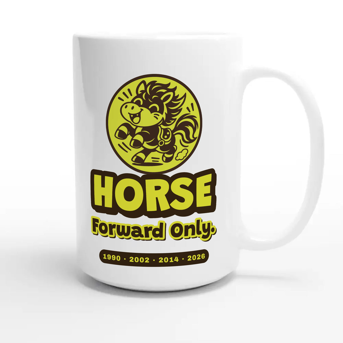 Horse • Forward Only — cute 15oz white coffee mug