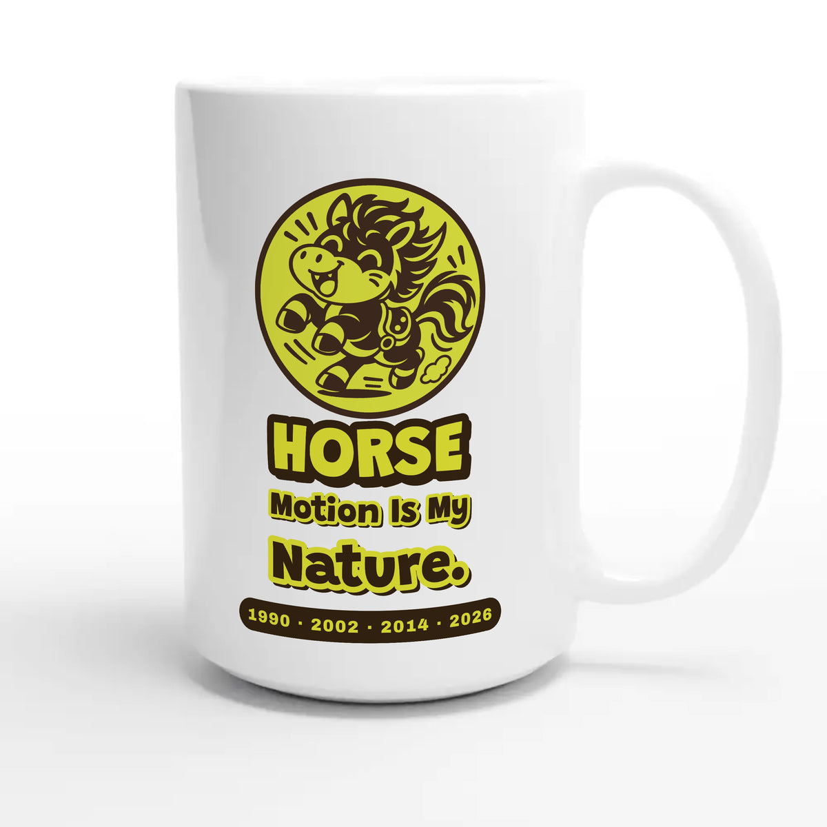 Horse • Motion Is My Nature — cute 15oz white coffee mug