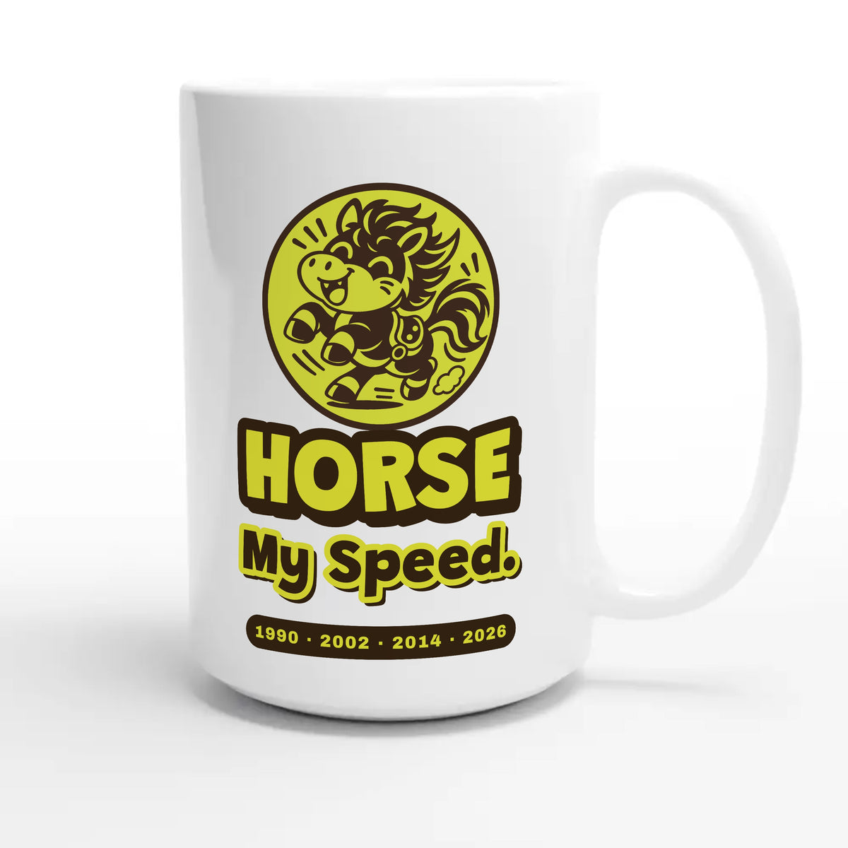 Horse • My Speed — cute 15oz white coffee mug