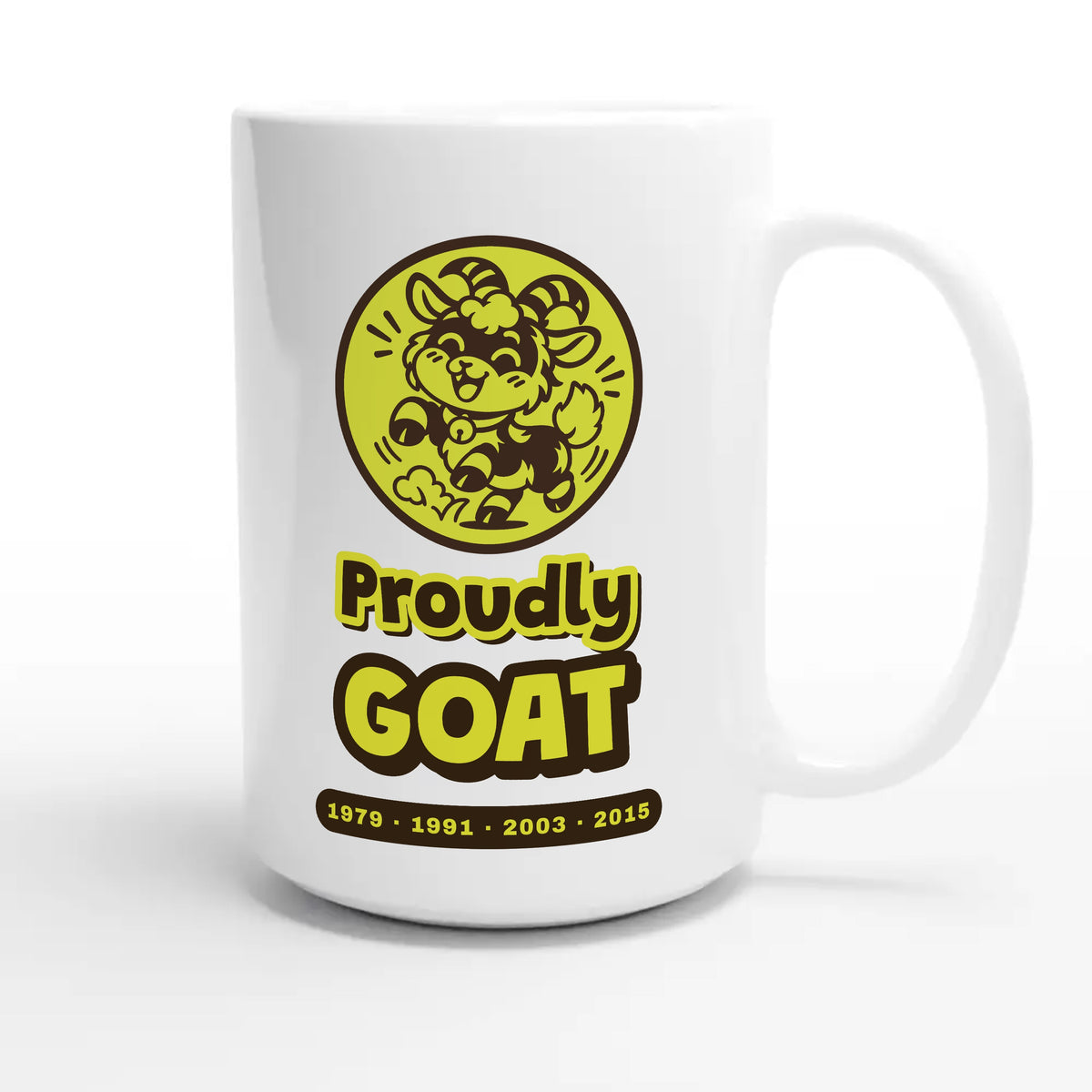Proudly Goat — cute 15oz white coffee mug