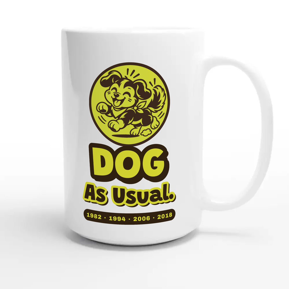 Dog • As Usual — cute 15oz white coffee mug