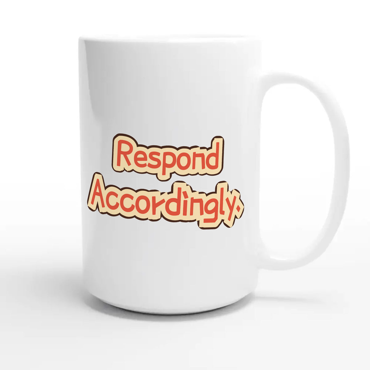 Respond Accordingly — funny 15oz white coffee mug