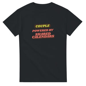Couple Powered By Shared Calendars — black unisex t-shirt