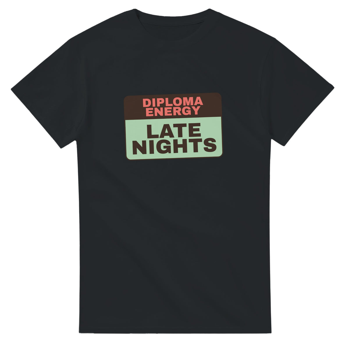 Diploma Energy Powered By Late Nights — black unisex t-shirt