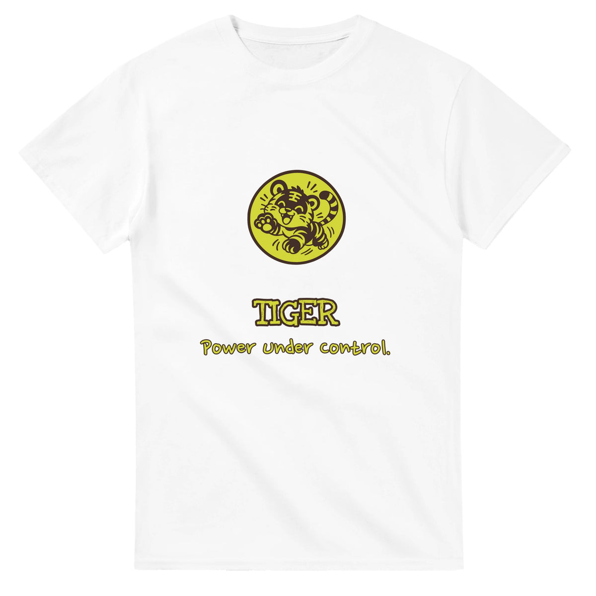 Tiger • Power Under Control — white unisex t-shirt