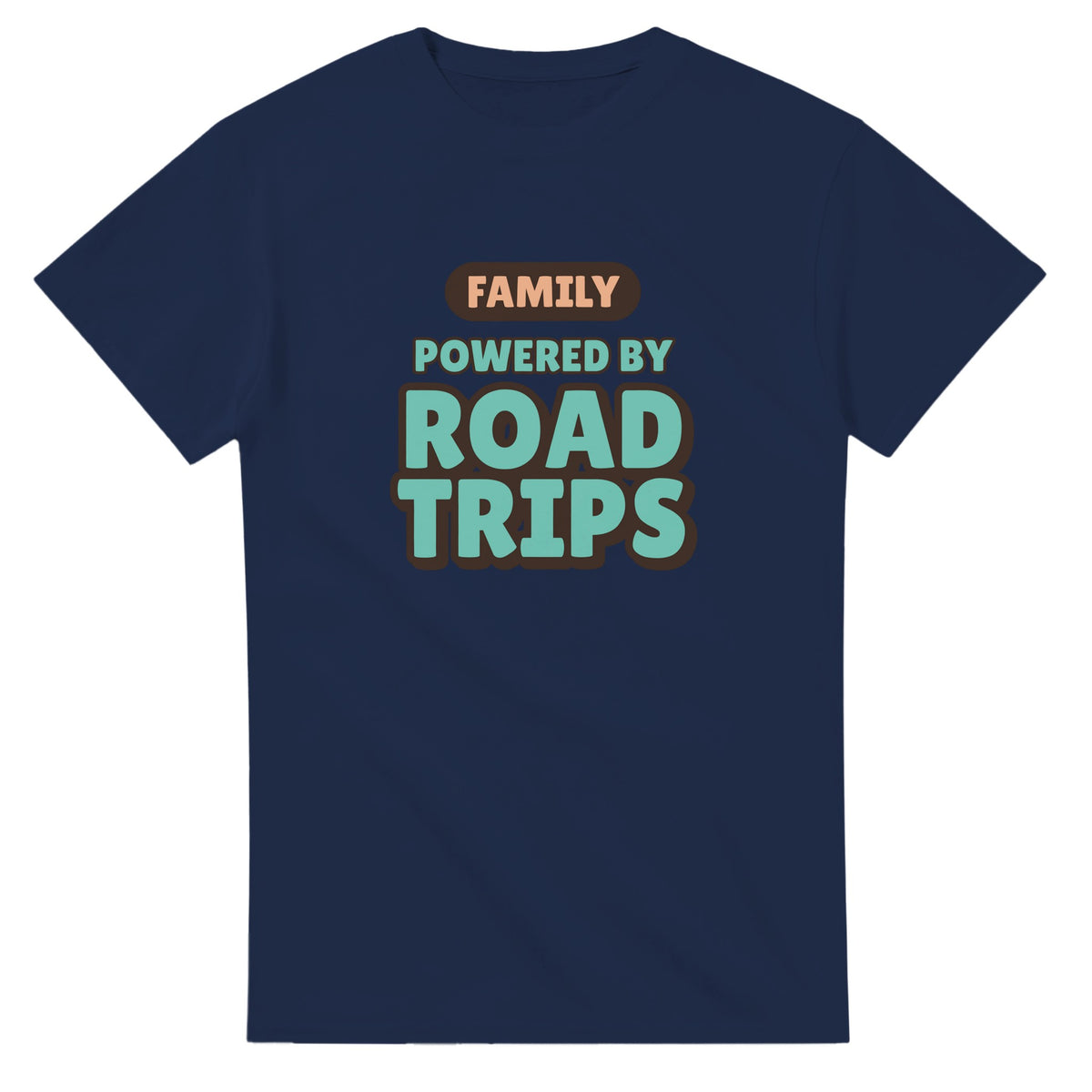 Family Powered By Road Trips — navy unisex t-shirt
