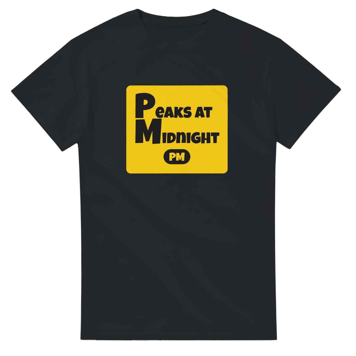 Peaks at Midnight — black unisex t-shirt