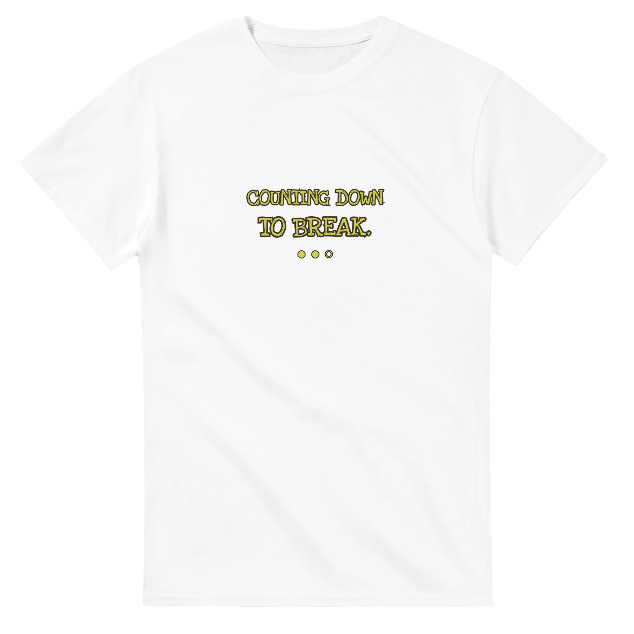 Counting Down To Break — white unisex t-shirt