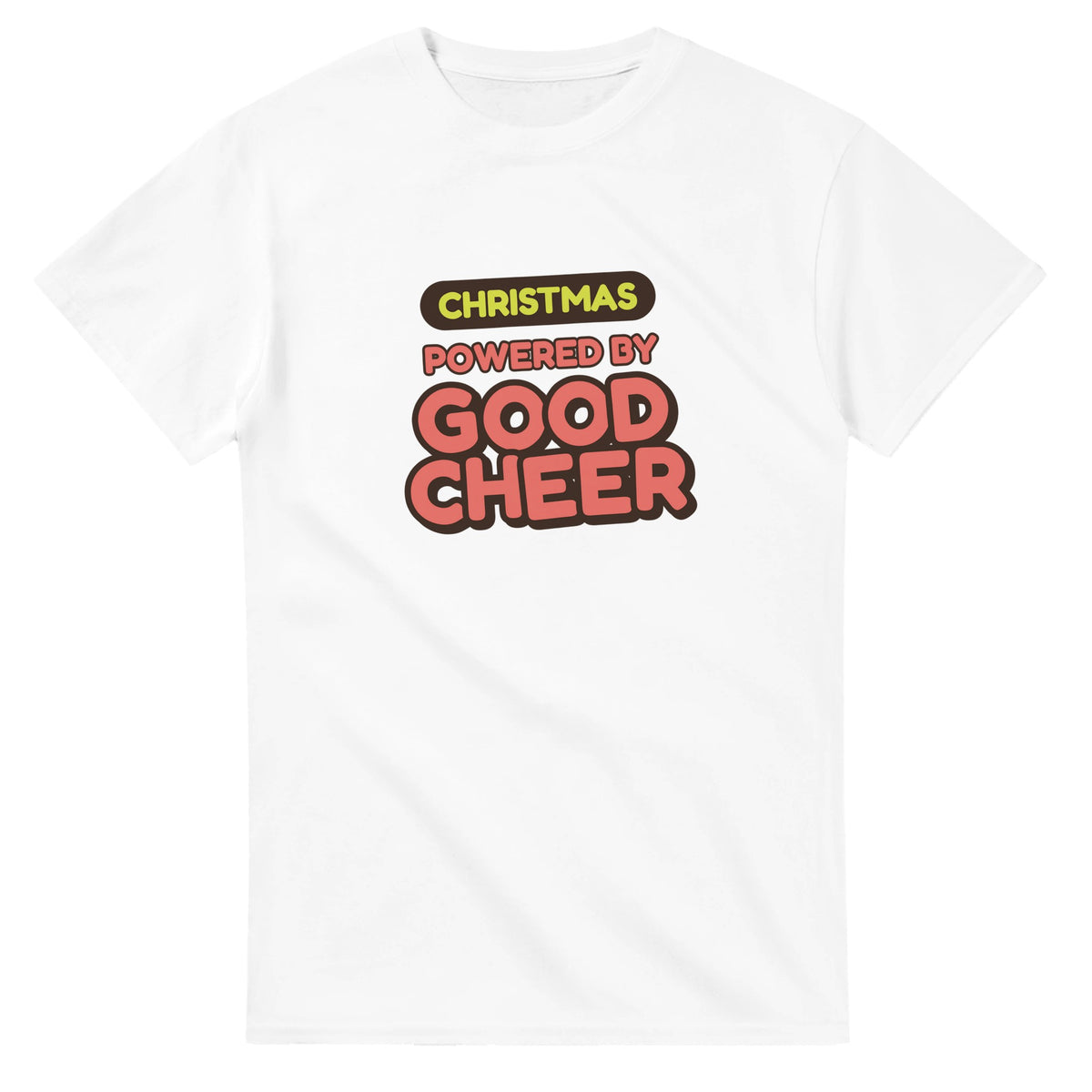 Christmas Powered By Good Cheer — white unisex t-shirt