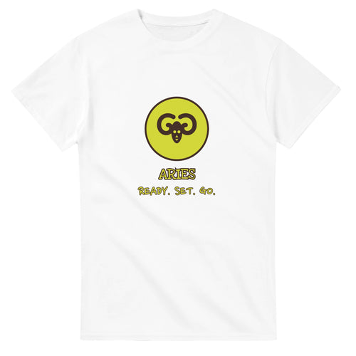 Aries • Ready. Set. Go — white unisex t-shirt