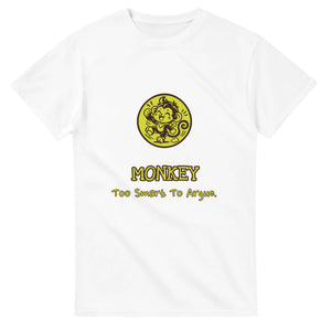 Monkey • Too Smart To Argue — white unisex t-shirt