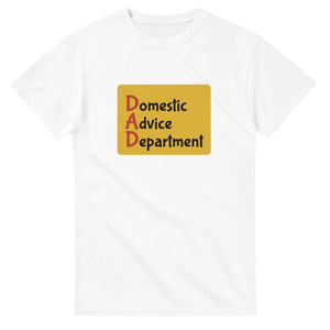 Domestic Advice Department — white unisex t-shirt