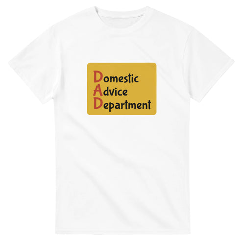 Domestic Advice Department — white unisex t-shirt