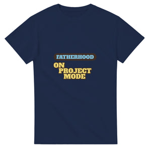 Fatherhood: On Project Mode — navy unisex t-shirt