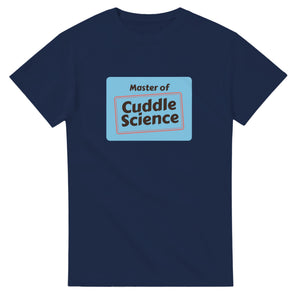 Master of Cuddle Science — navy unisex t-shirt