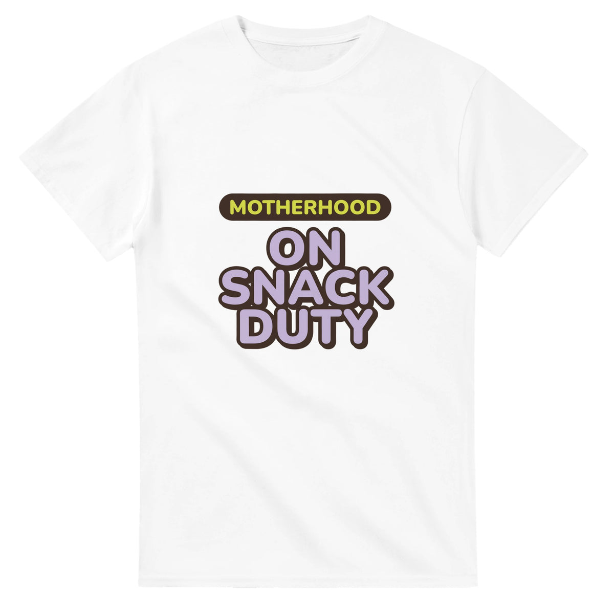 Motherhood: On Snack Duty — white unisex t-shirt