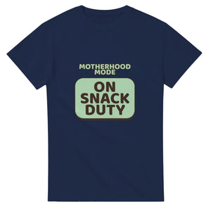 Motherhood Mode: On Snack Duty — navy unisex t-shirt