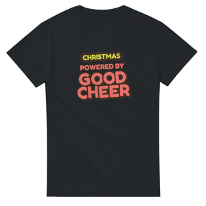 Christmas Powered By Good Cheer — black unisex t-shirt