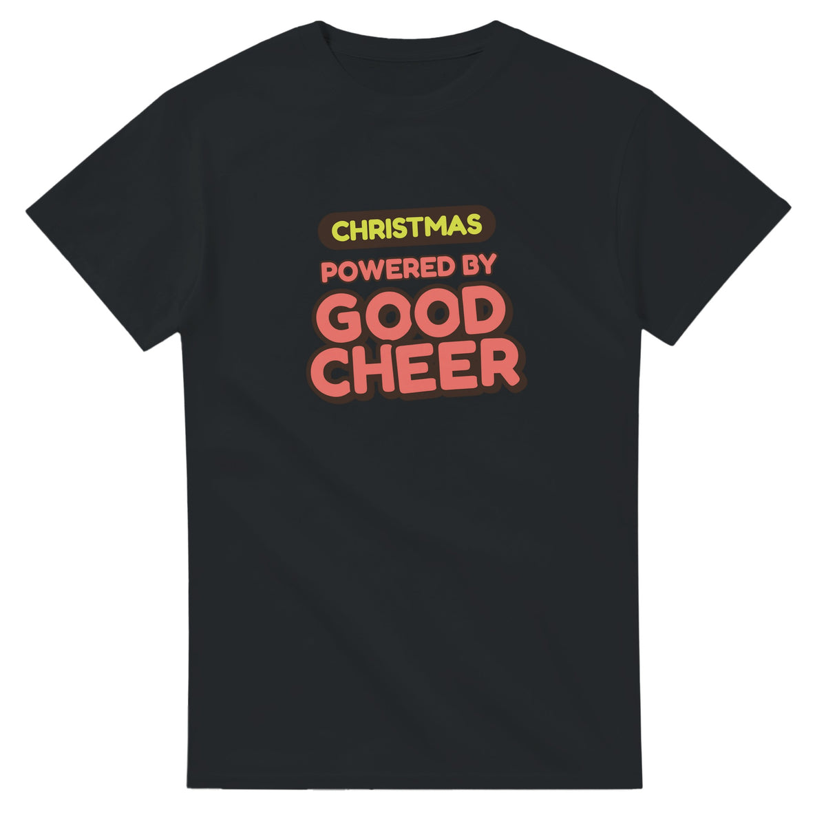 Christmas Powered By Good Cheer — black unisex t-shirt