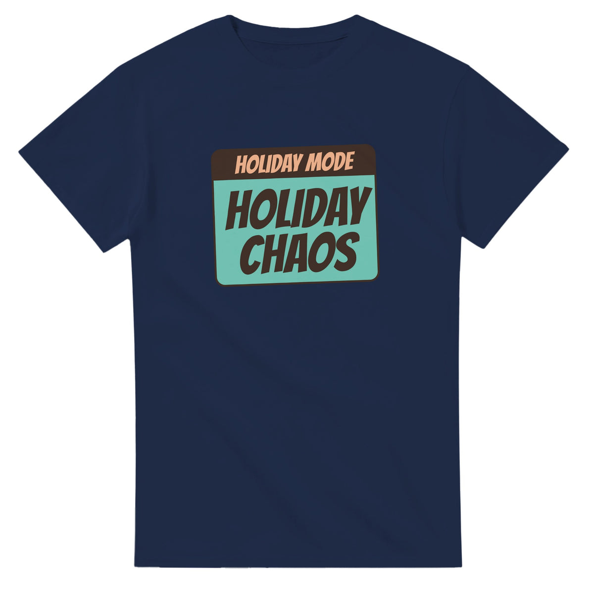 Holiday Mode: Holiday Chaos — navy unisex t-shirt