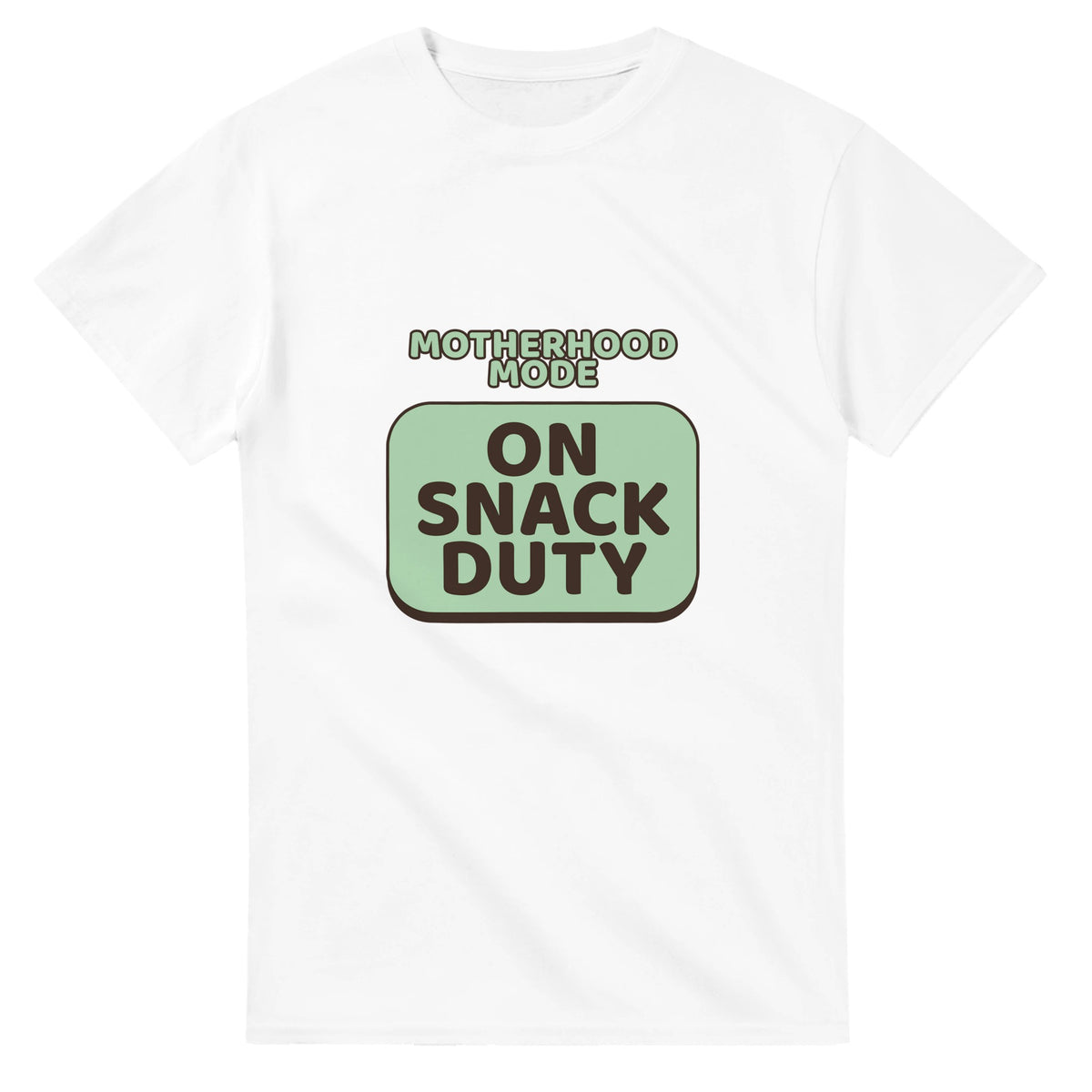 Motherhood Mode: On Snack Duty — white unisex t-shirt