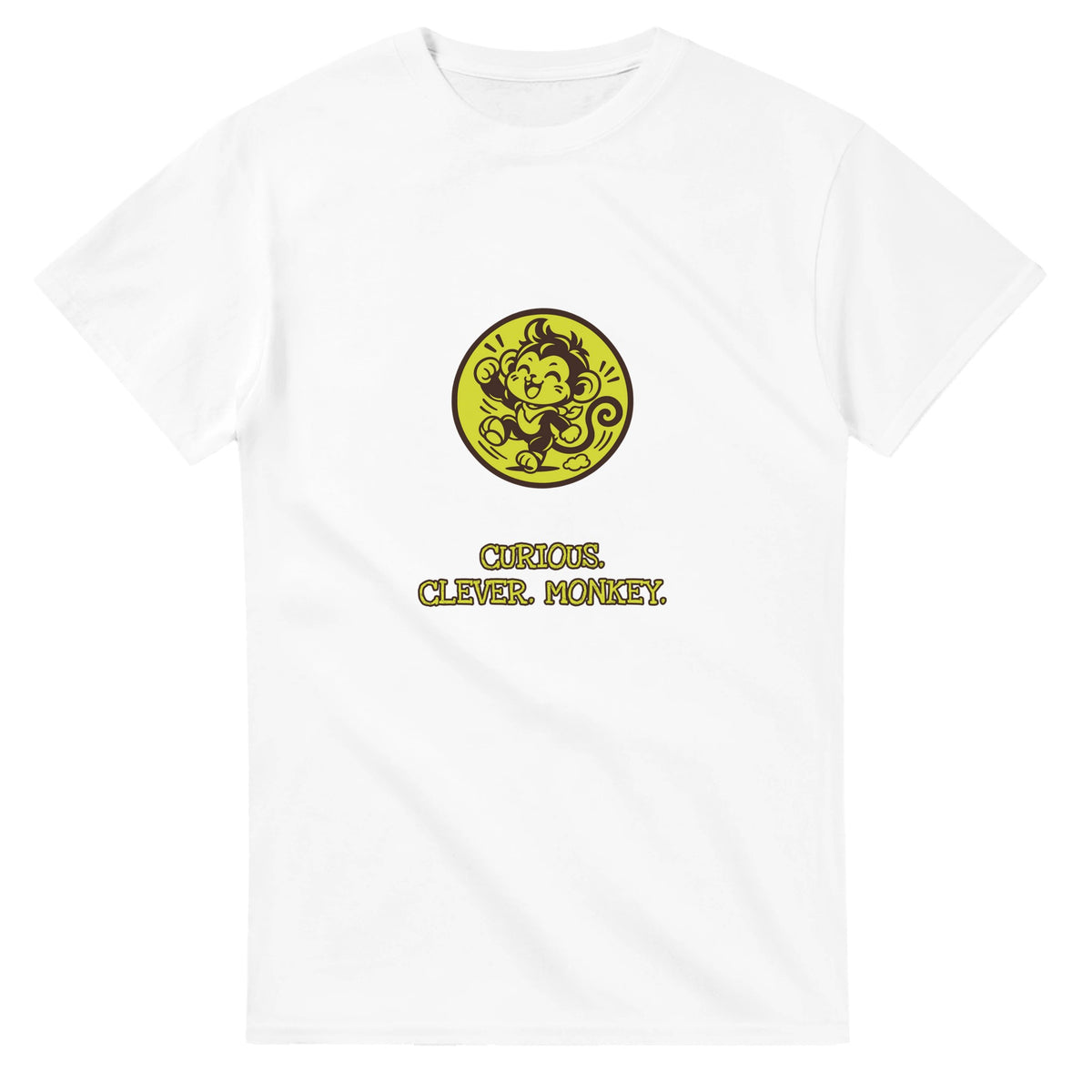 Curious. Clever. Monkey — white unisex t-shirt