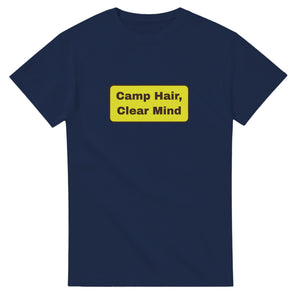 Camp Hair, Clear Mind — navy unisex t-shirt