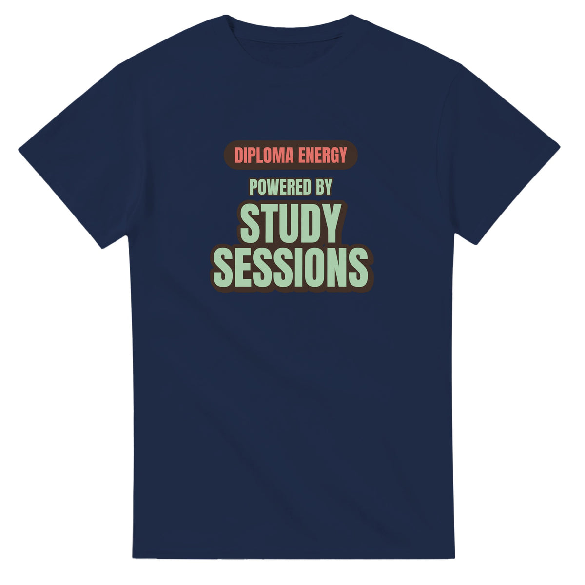 Diploma Energy Powered By Study Sessions — navy unisex t-shirt