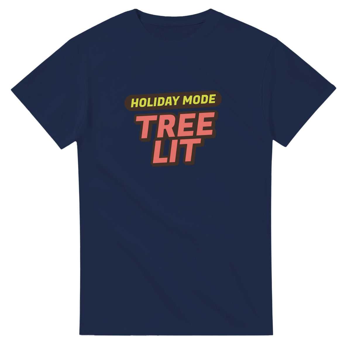 Holiday Mode: Tree Lit — navy unisex t-shirt