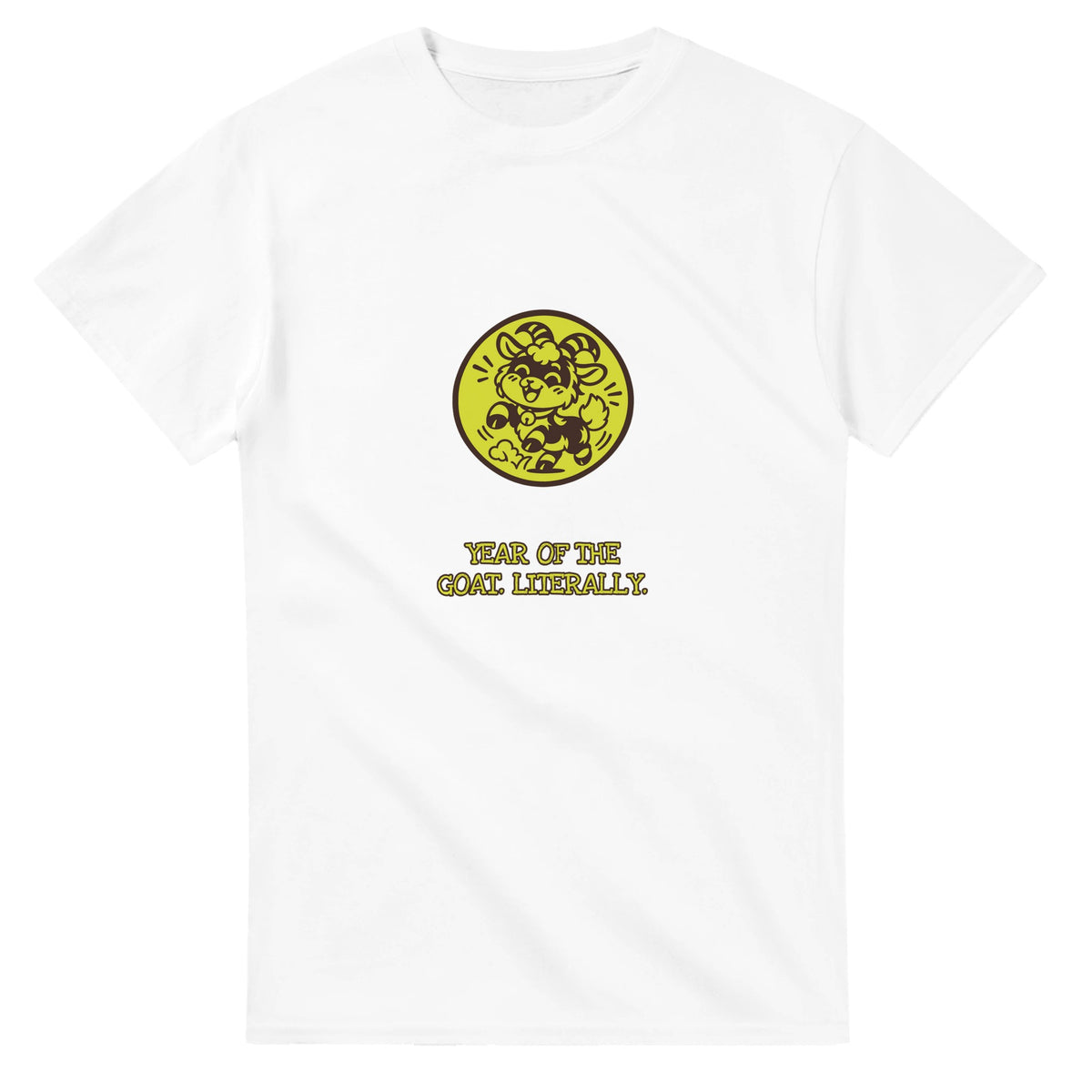 Year Of The Goat. Literally — white unisex t-shirt