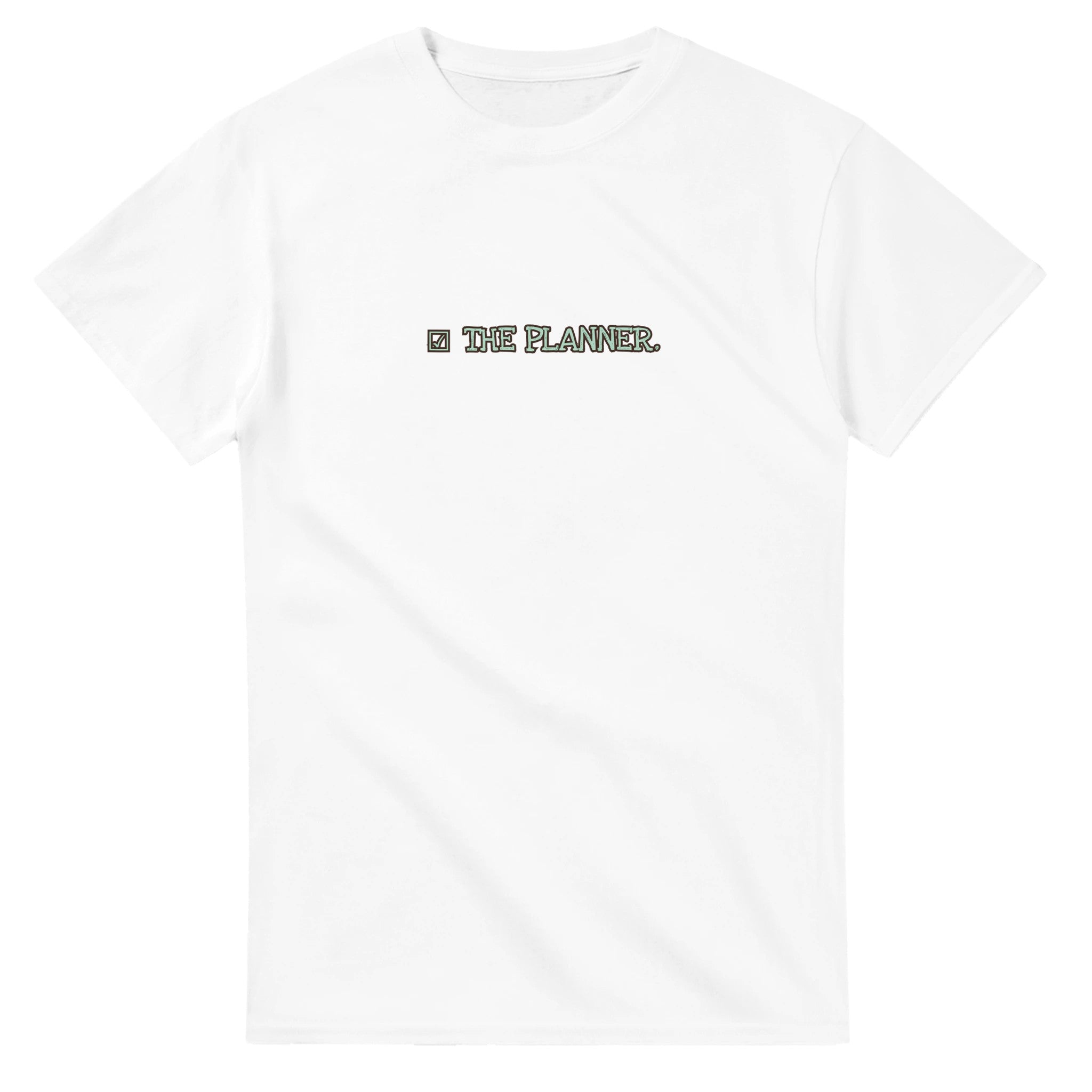 The Planner — white unisex t-shirt