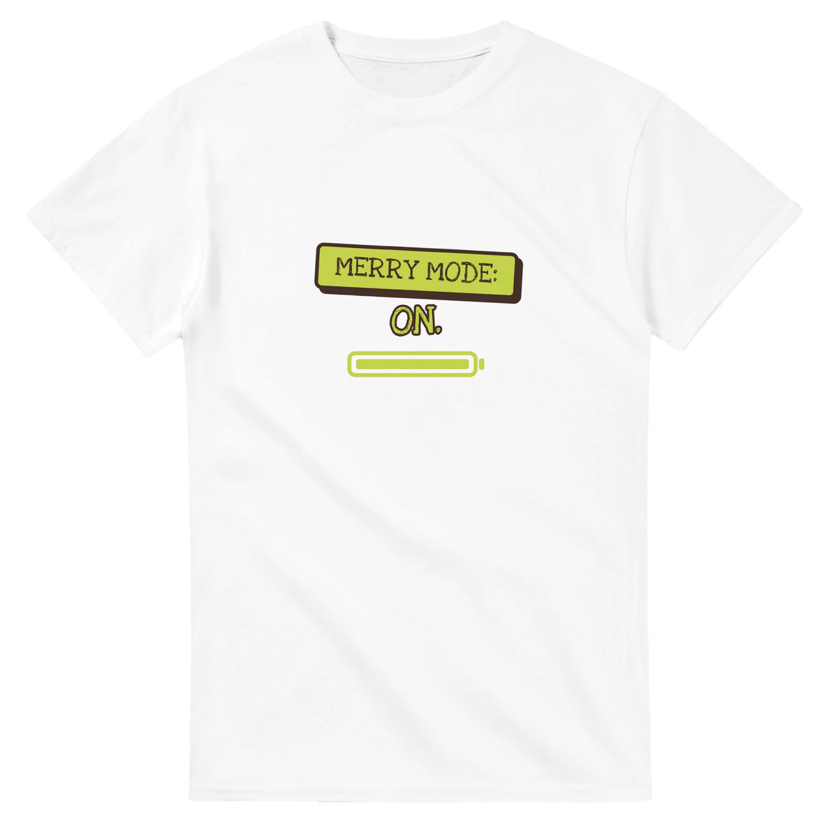 Merry Mode: On — white unisex t-shirt