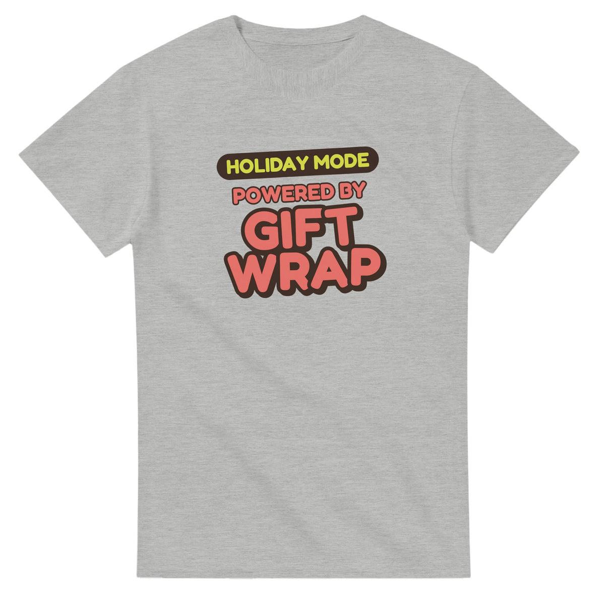 Holiday Mode Powered By Gift Wrap — ash unisex t-shirt