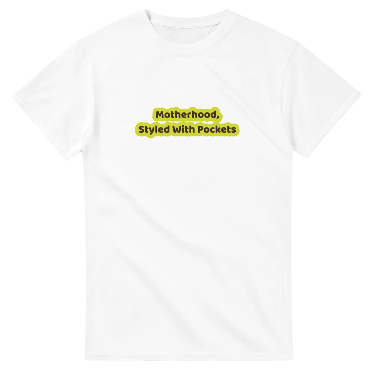 Motherhood, Styled With Pockets — white unisex t-shirt