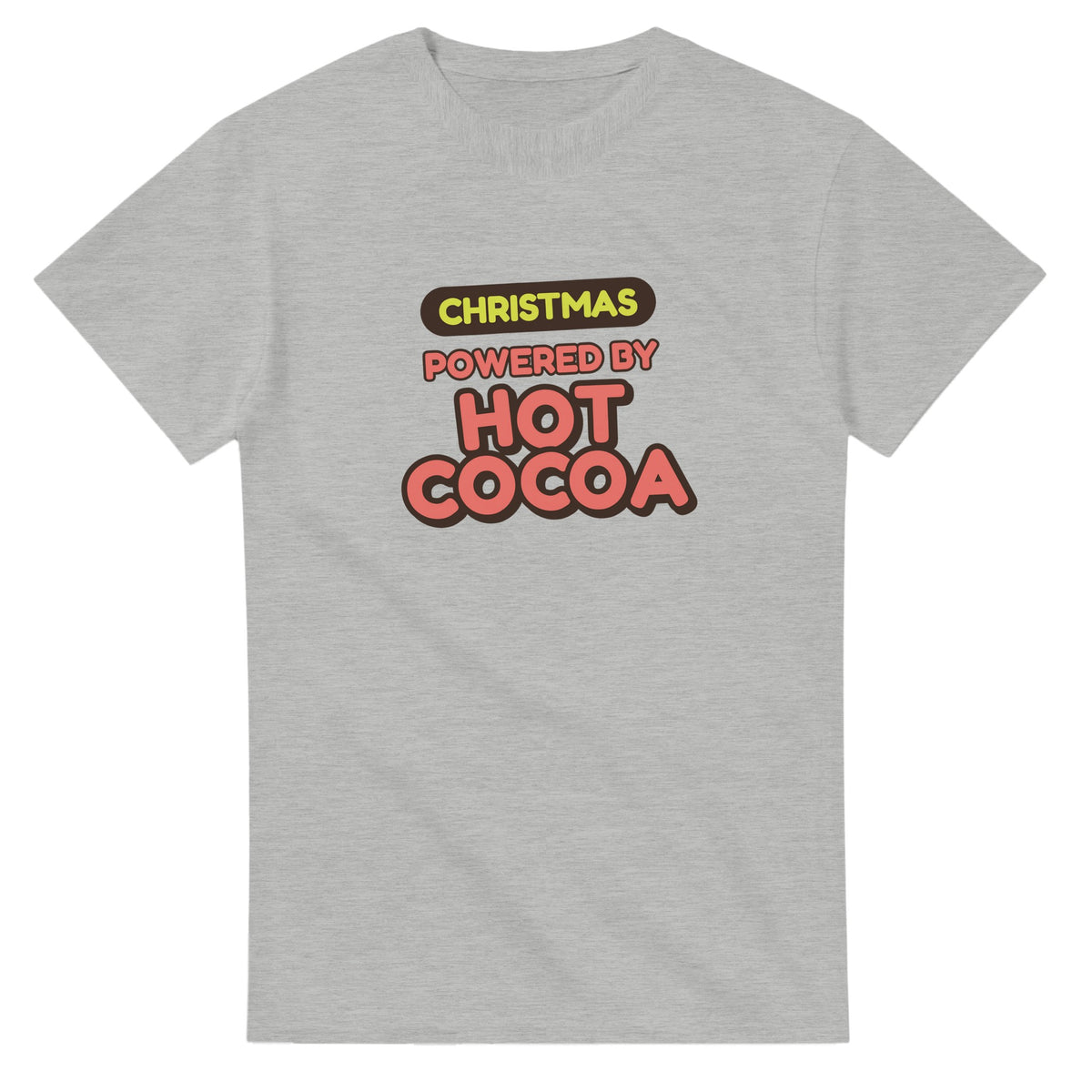 Christmas Powered By Hot Cocoa — ash unisex t-shirt