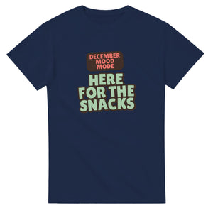 December Mood Mode: Here For The Snacks — navy unisex t-shirt