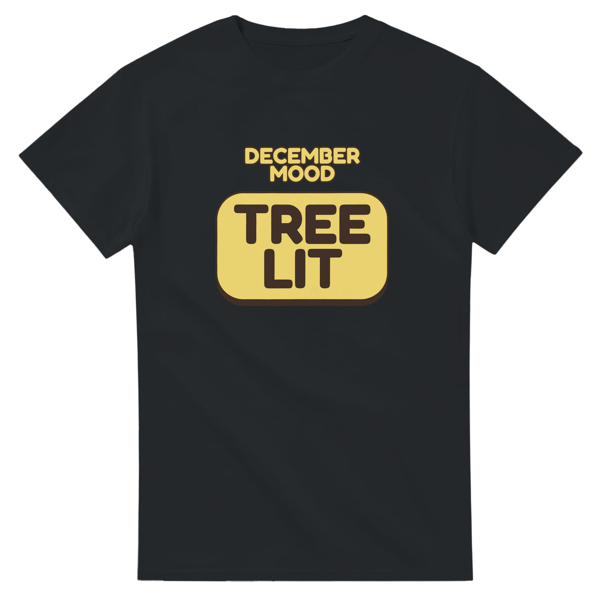 December Mood: Tree Lit — black unisex t-shirt