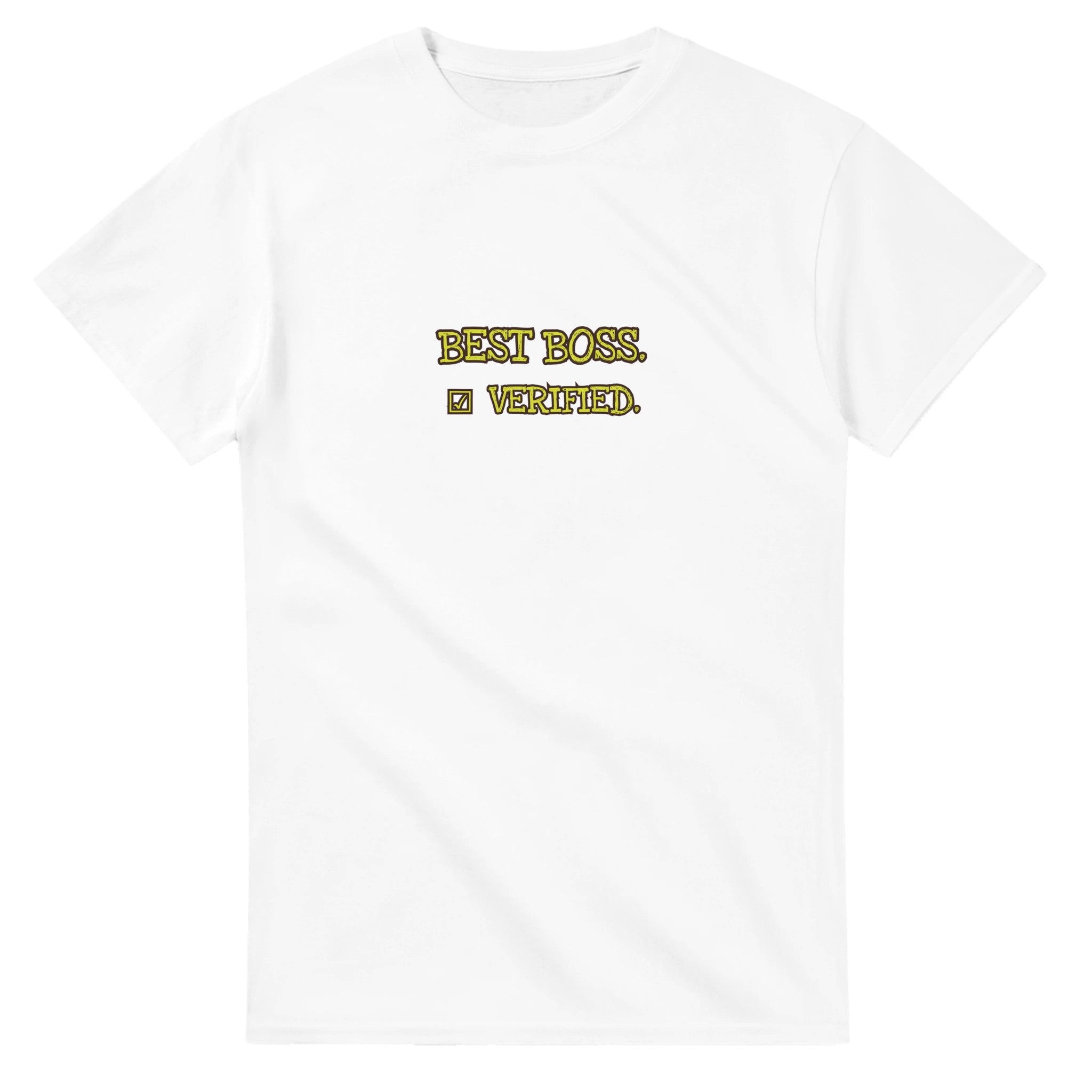 Best Boss. Verified — white unisex t-shirt