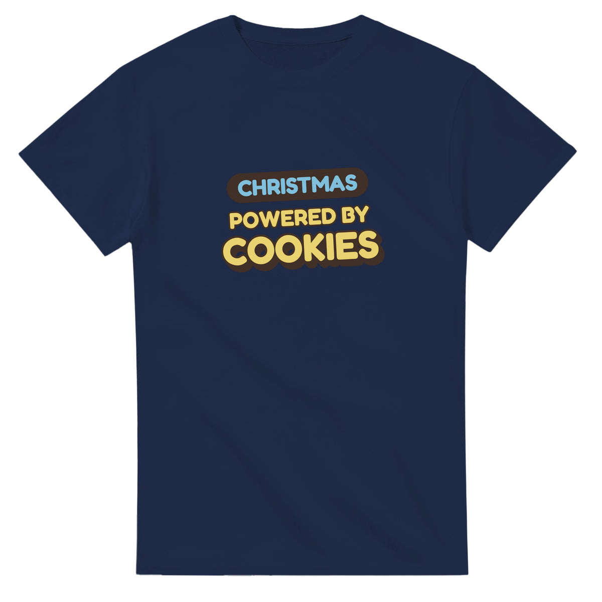 Christmas Powered By Cookies — navy unisex t-shirt