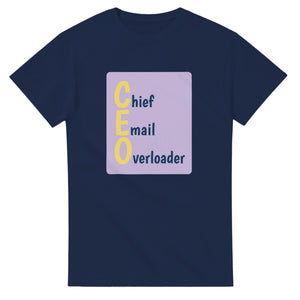 Chief Email Overloader — navy unisex t-shirt