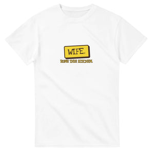Wife. Runs This Kitchen — white unisex t-shirt