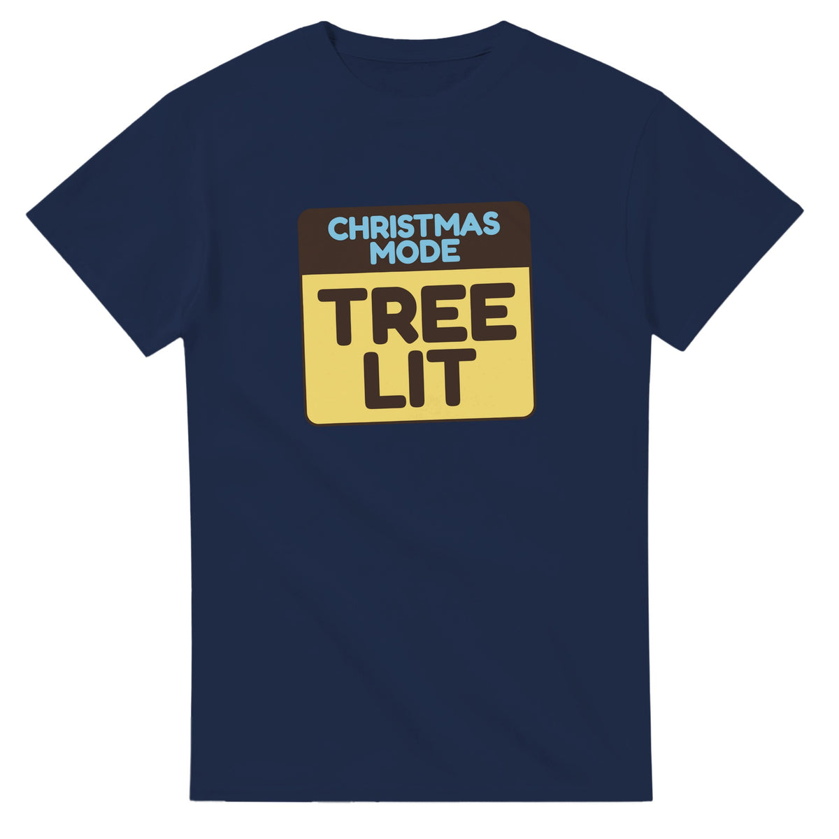 Christmas Mode: Tree Lit — navy unisex t-shirt