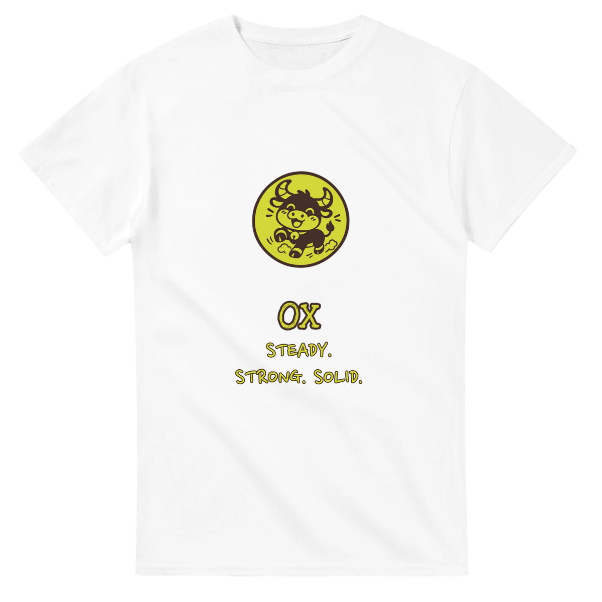 Ox • Steady. Strong. Solid — white unisex t-shirt