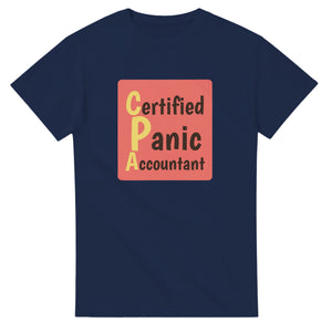 Certified Panic Accountant — navy unisex t-shirt