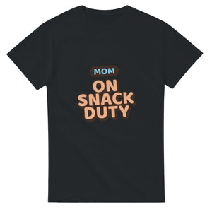 Mom: On Snack Duty — black unisex t-shirt