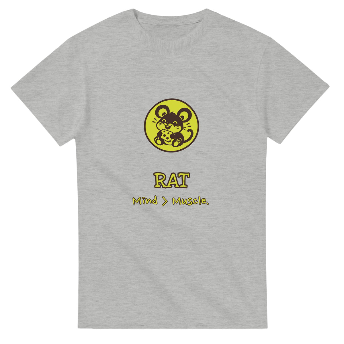 Rat • Mind > Muscle — ash unisex t-shirt