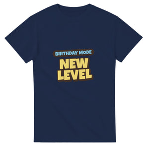 Birthday Mode: New Level — navy unisex t-shirt