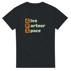 Give Partner Space — black unisex t-shirt