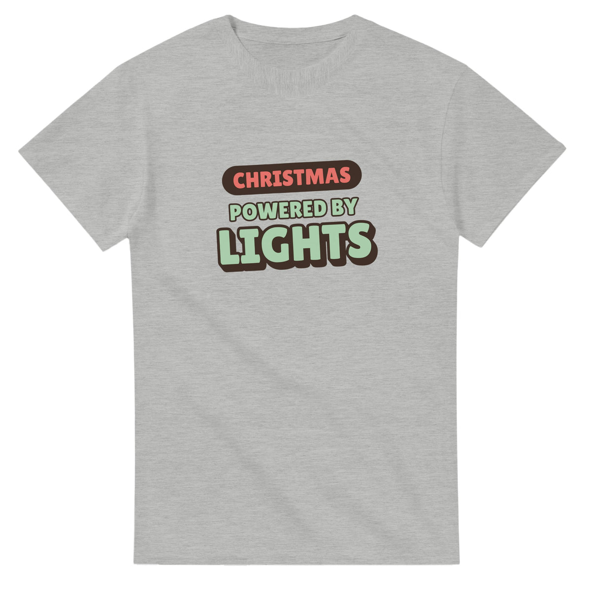Christmas Powered By Lights — ash unisex t-shirt
