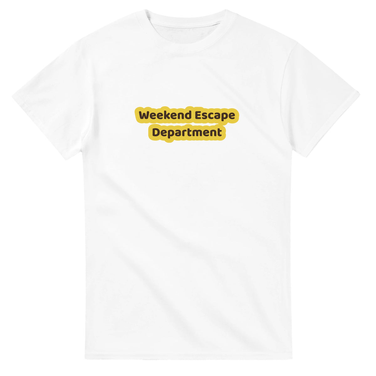 Weekend Escape Department — white unisex t-shirt